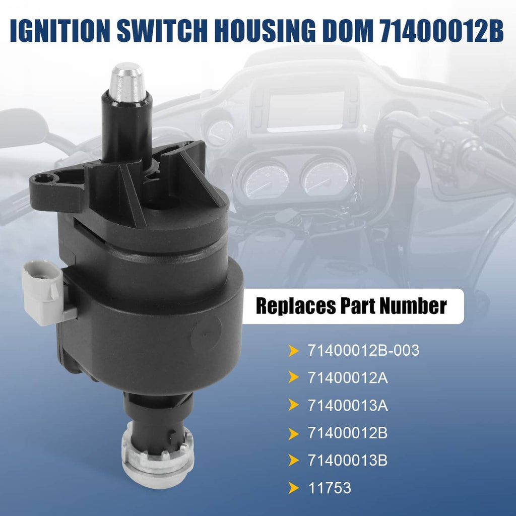 Ignition switch housing assembly, black housing with electrical plug and silver connector