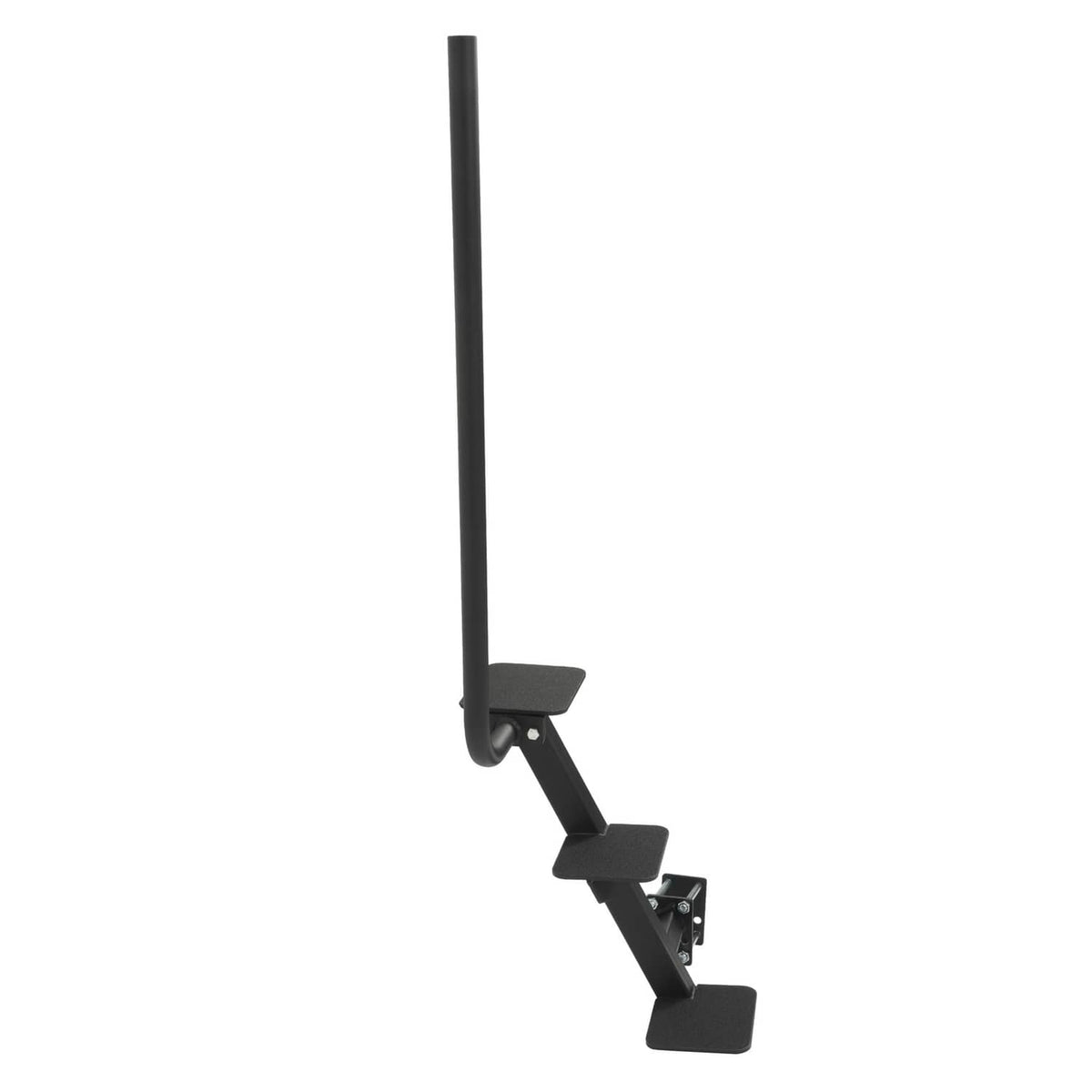 Black 3-step trailer ladder with vertical handle post and step brackets