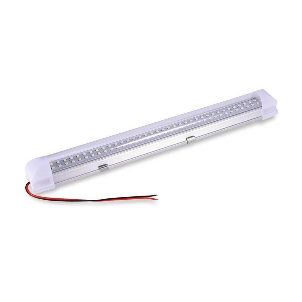 Single white RV LED ceiling dome light bar with red/black leads and LED strip