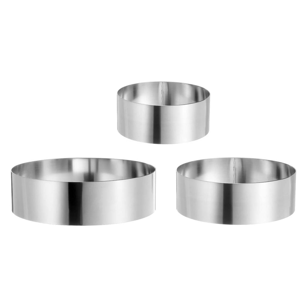 Seamless stainless steel round cake ring, polished finish