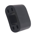 Black rubber hammer handle protector with oval handle opening and side cutouts