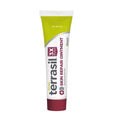 Skin repair ointment tube with 3X logo, green top and maroon base label