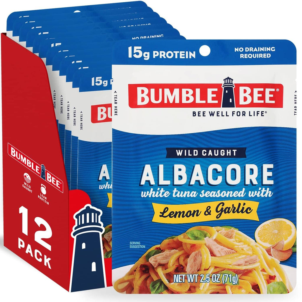 Bumble Bee albacore tuna pouch, lemon and garlic seasoning, 2.5 oz net