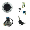 Ignition switch gas cap set with metal housing, wiring harness, and mounting pieces