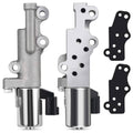 Variable timing solenoid valve set with metal housing, black connectors, left and right pieces