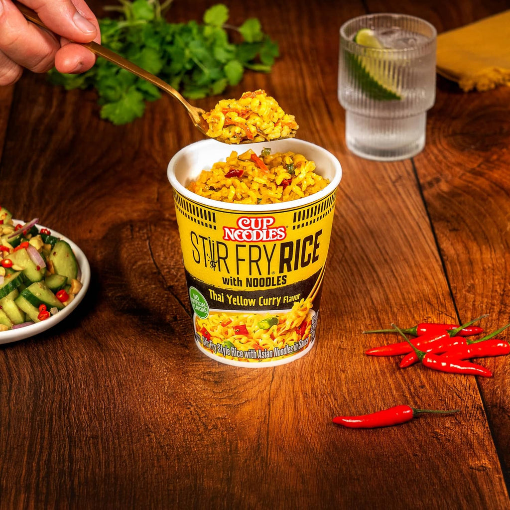 Cup Noodles Stir Fry Rice cup with noodles, Thai Yellow Curry Flavor