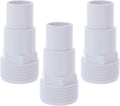 Three-pack white plastic hose adapters with ridged grips and open fitting tops