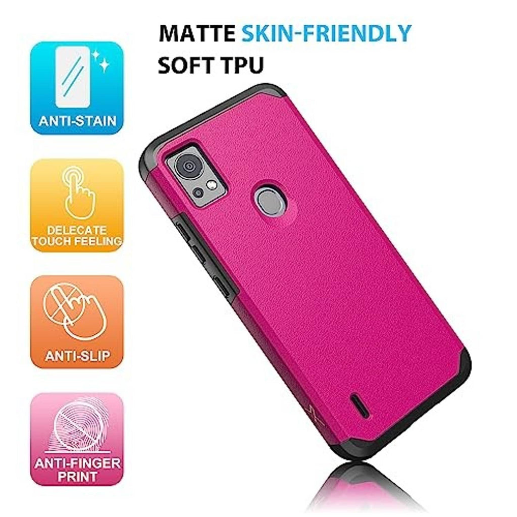 Pink matte TPU phone case with anti-slip grip and camera cutout