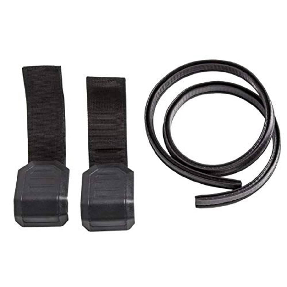 Windshield mounting hardware kit: black straps, blocks, and rubber seal