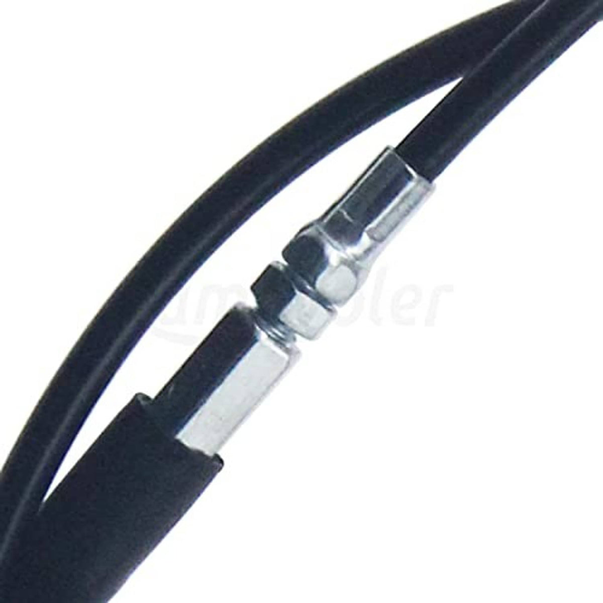 Black throttle cable section with metal adjustment fittings
