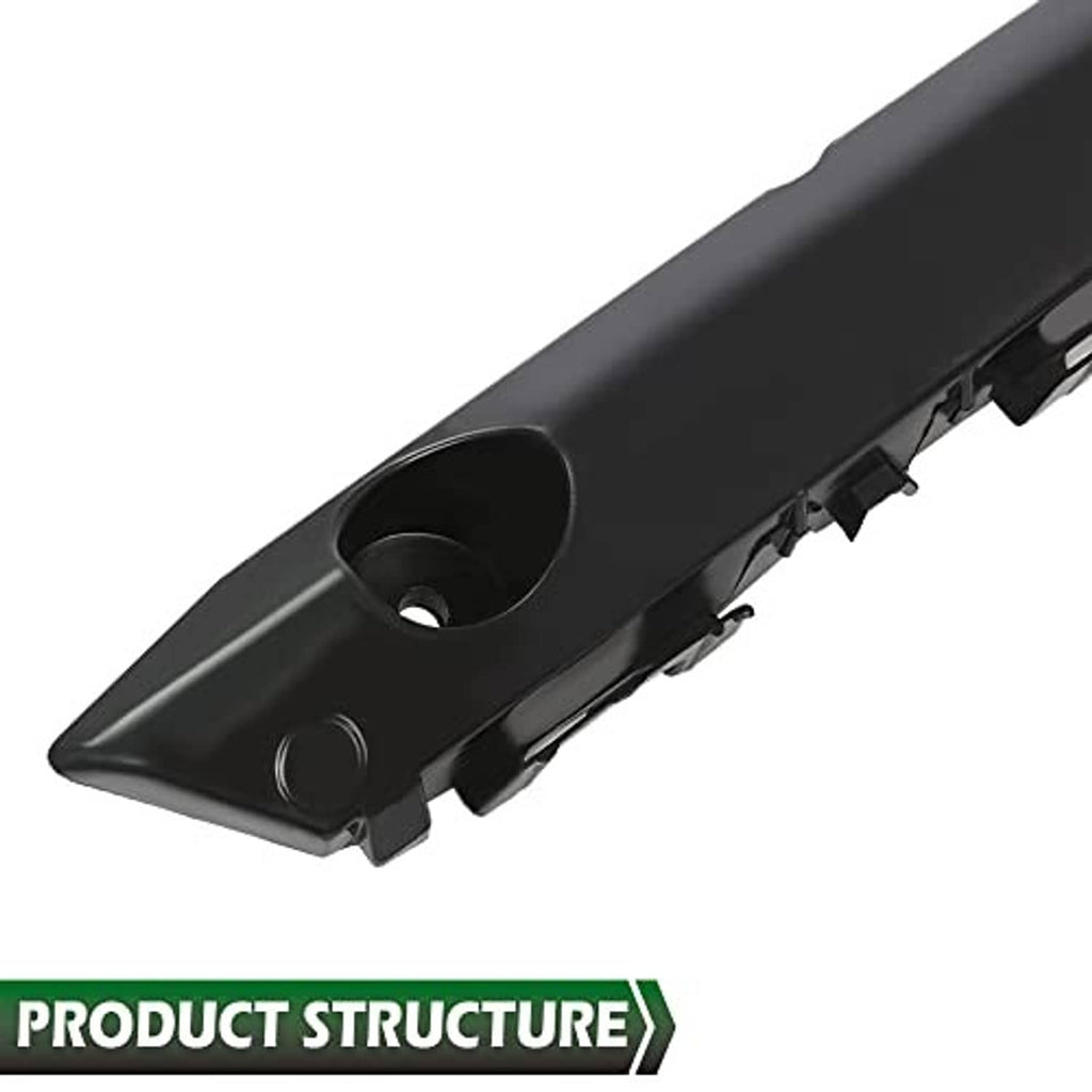 Front bumper bracket end piece with round cap detail and oval opening