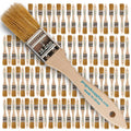 96-pack of 1-inch paint chip brushes with light-brown bristles and wood handles