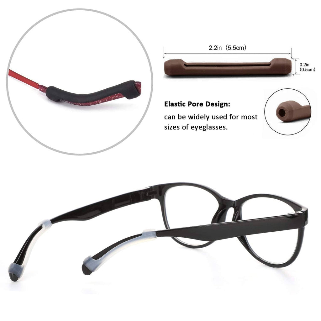 Silicone eyeglass temple holder elastic design, flexible strap for eyeglasses