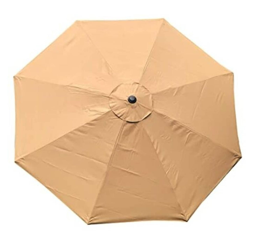Sand umbrella canopy replacement with center button and smooth eight-panel fabric