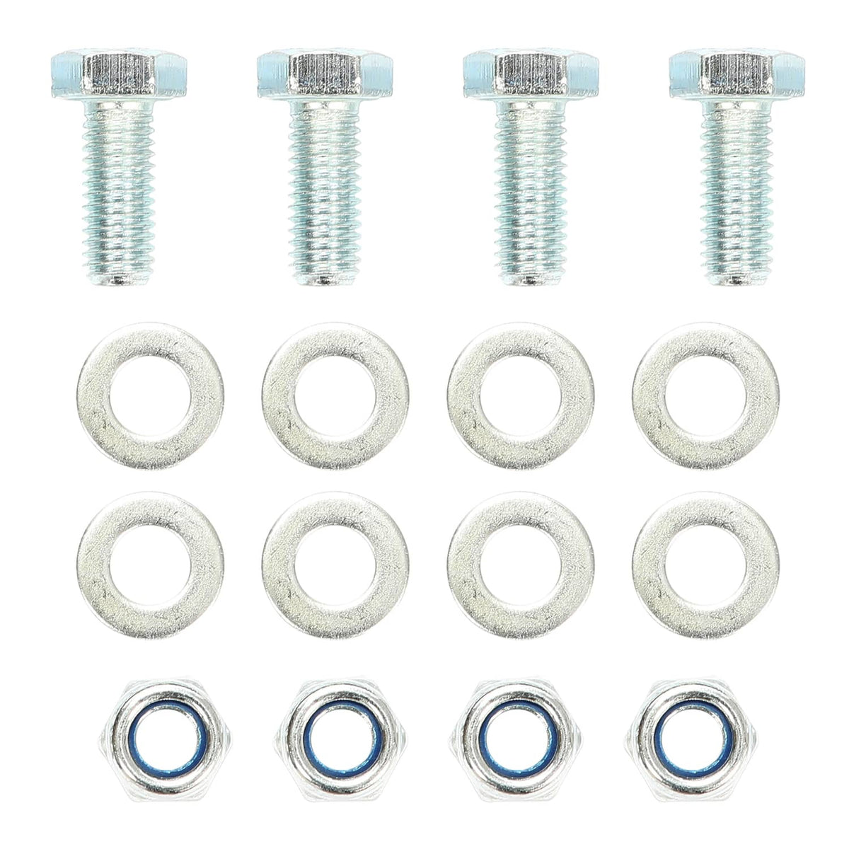 Mounting hardware set: steel bolts and washers for front basket installation