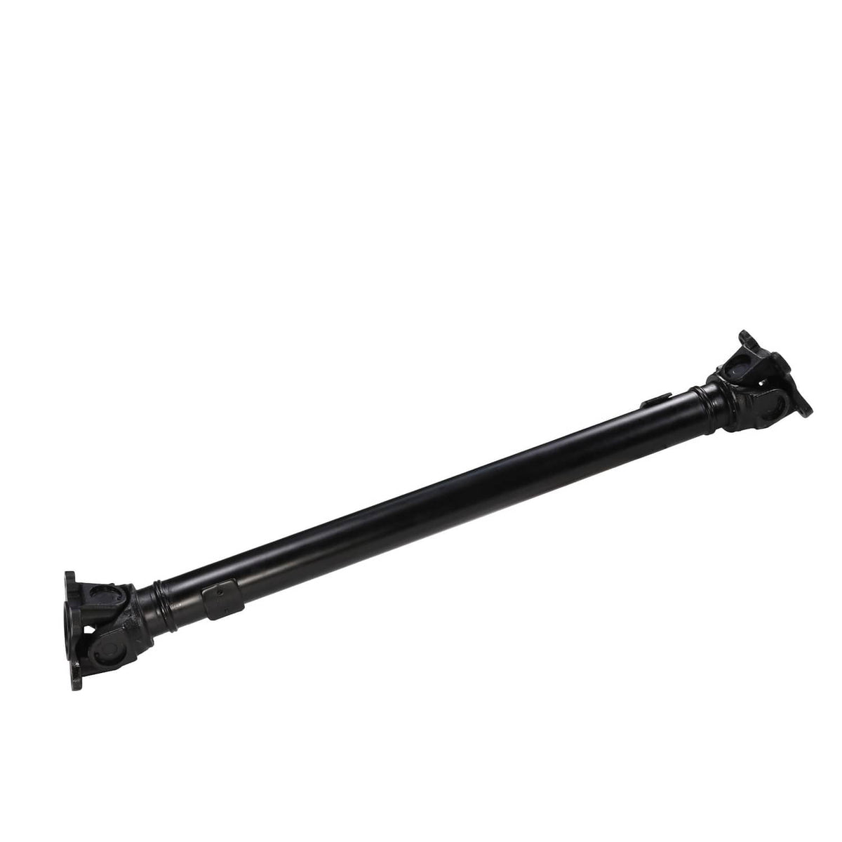 Front driveshaft prop shaft, black with U-joints on both ends