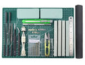 25-piece model tools kit on green cutting mat with assorted metal blades and rulers