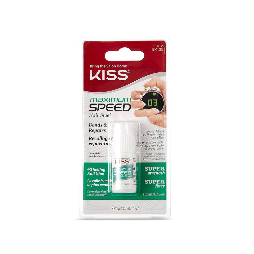 Single maximum speed nail glue blister with one white bottle