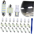 Set of white LED dome light bulbs with chrome caps and square multi-LED chip arrays