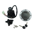Ignition switch and seat lock set with keys, wiring, and mounting hardware