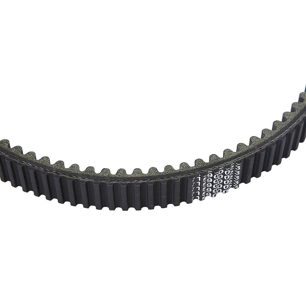 Replacement drive belt with toothed sides and molded cog pattern, black rubber