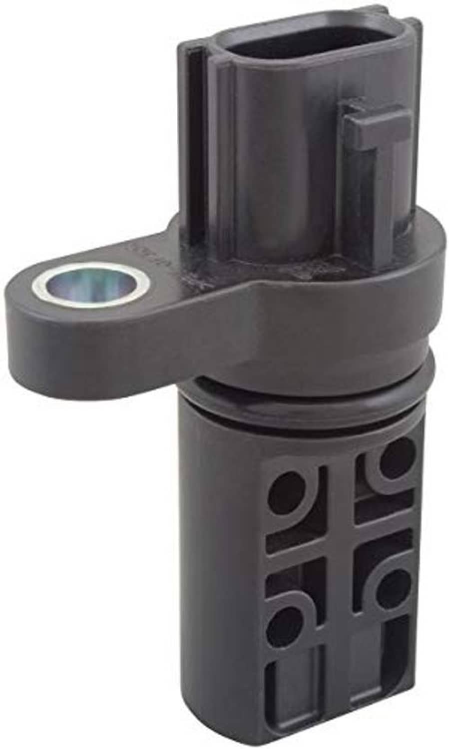 Camshaft position sensor with circular metal contact, dark gray housing and side latch
