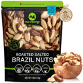 Roasted salted Brazil nuts pouch with mixed nut pieces inside