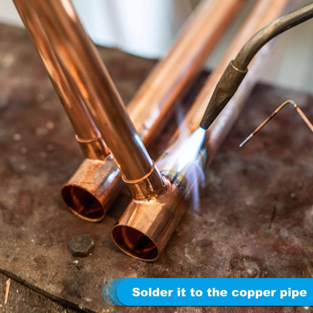 Copper reducer fitting connected to copper pipes, compact cylindrical solder joint