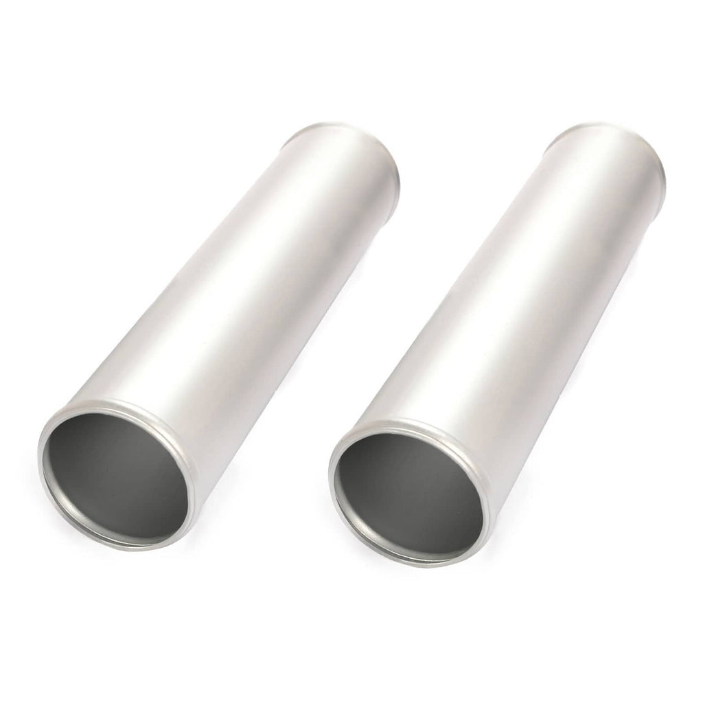 Silver straight aluminum tubes with open ends for intercooler piping
