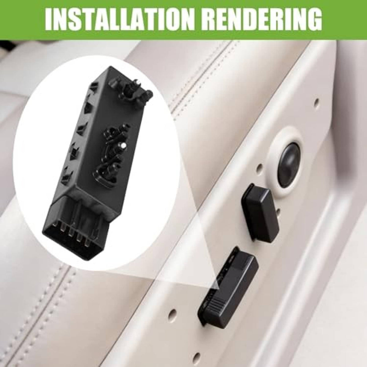 Power seat switch module being installed near seat switch housing