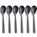 FULLYWARE matte black demitasse espresso coffee spoons, 6-piece set