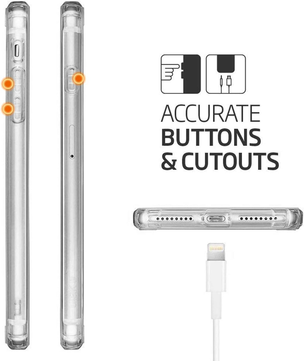 Clear TPU phone case with precise button cutouts and port openings for iPhone