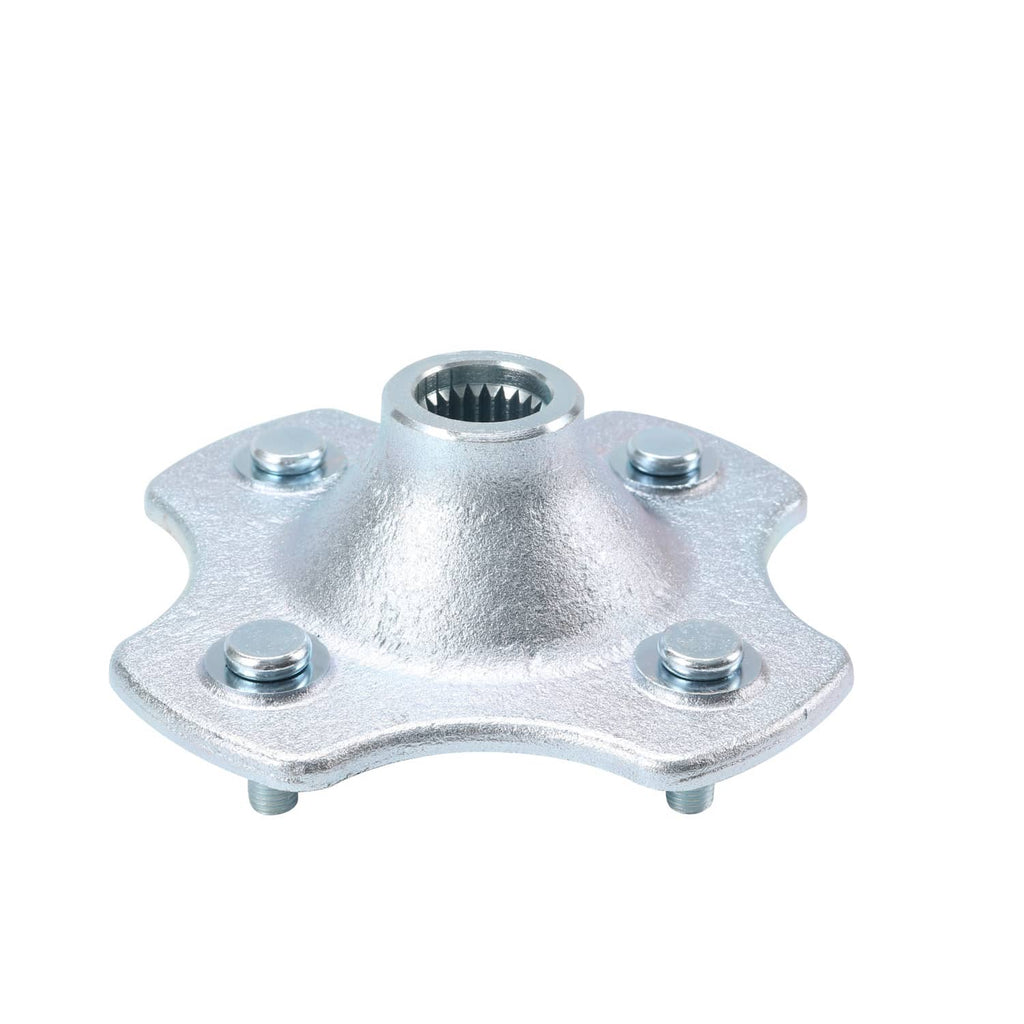 Wheel hub flange with splined opening and four bolt holes