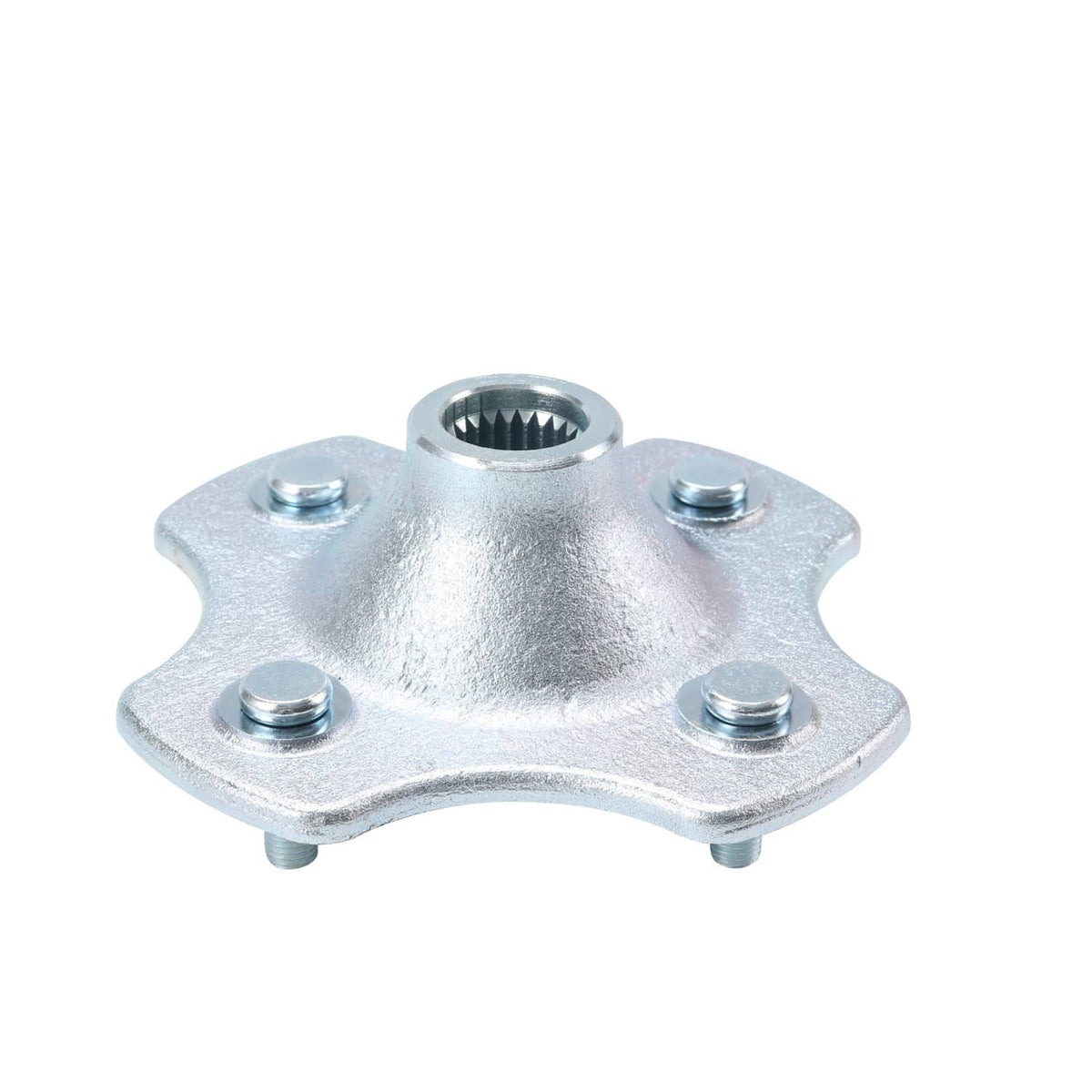 Wheel hub flange with splined opening and four bolt holes