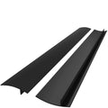 Black silicone stove gap cover strips with curved lip for covering stove-to-counter gaps.