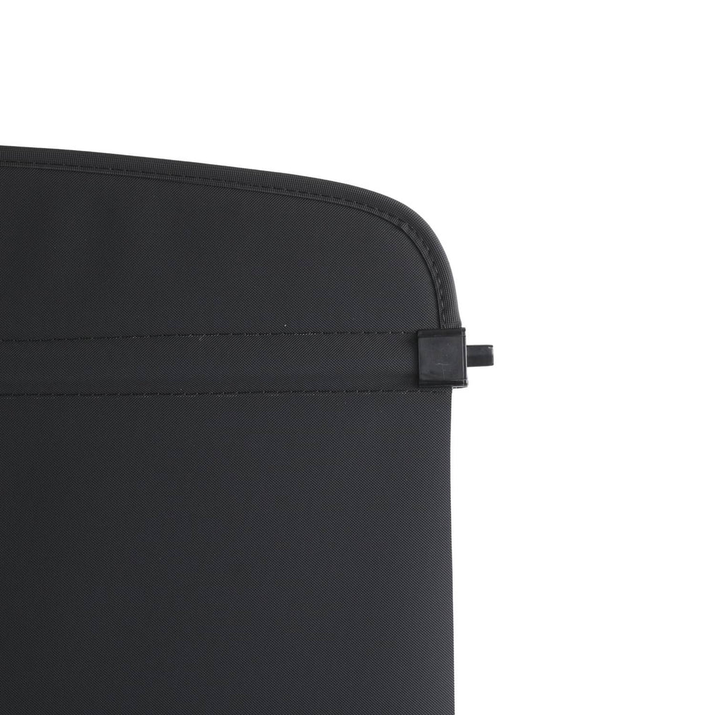 Retractable trunk cargo cover shade corner with elastic edge strap, black