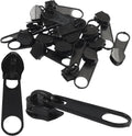 Black zipper slider replacements set, assorted pull tabs with loop ends