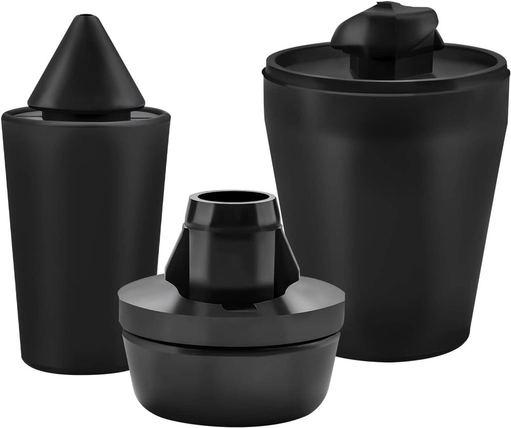 Black rubber door stop cushion set, 3 separate pieces