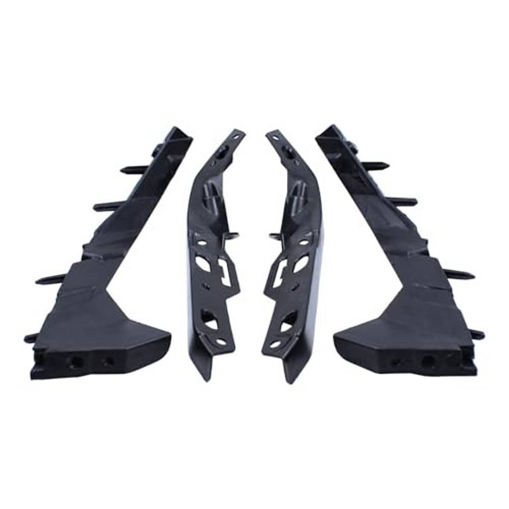 Black front bumper bracket pair with extended side tabs and bolt holes for mounting