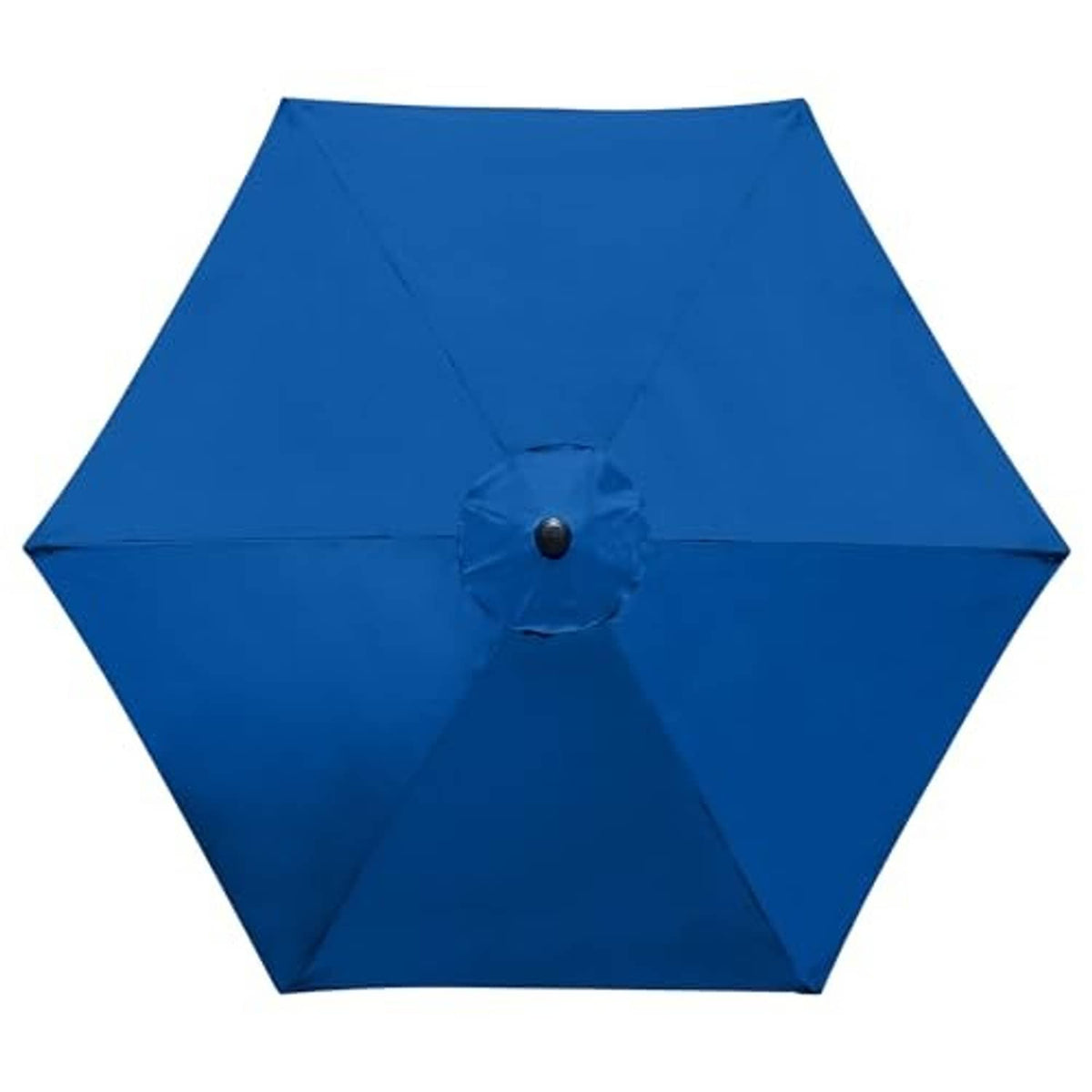 Royal blue 10-ft patio umbrella replacement canopy, hexagonal shape with center button opening
