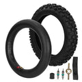 2.50-10 off-road tire with black inner tube, TR87 valve, and mounting tools