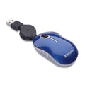 Verbatim mini wired optical USB mouse in blue with retractable USB-A cable
