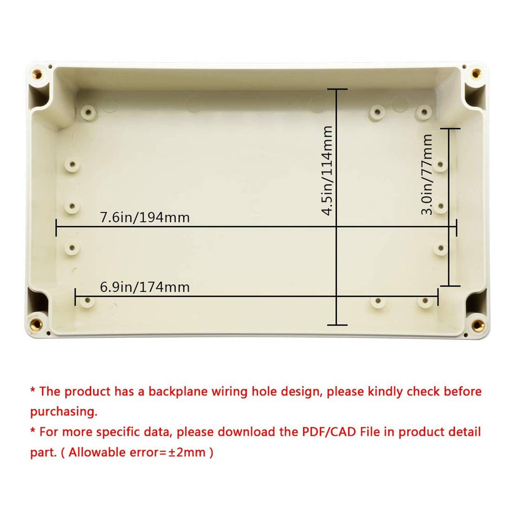 Beige ABS junction box base interior with screw holes and backplate wiring hole