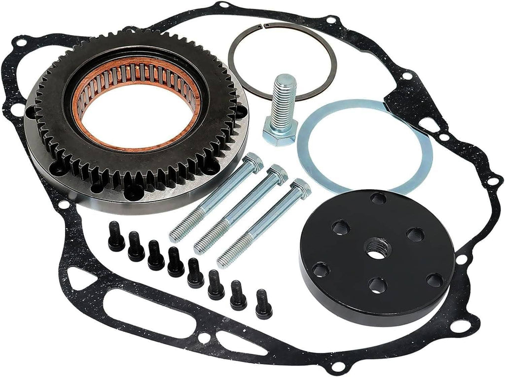 Clutch kit assembly with gear set, gasket, seals, and mounting hardware