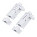 White slide bolt latch set with strike plate and hardware