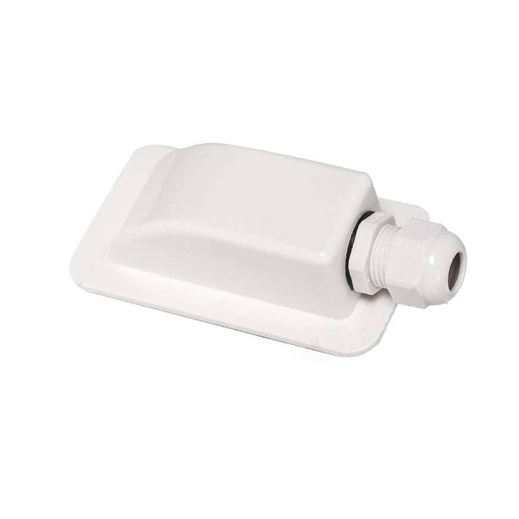 White single-wire cable entry gland box with circular cable connector