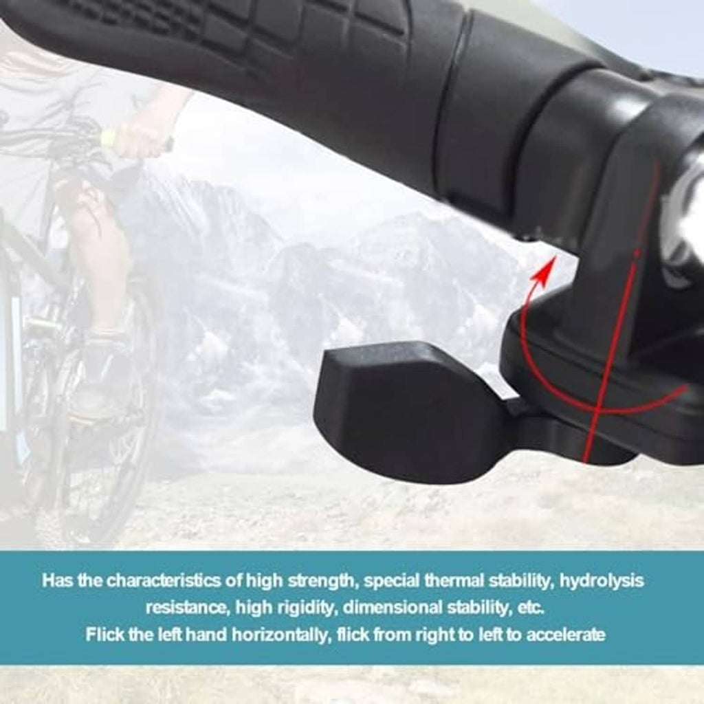 Black throttle lever with housing and cable end connector