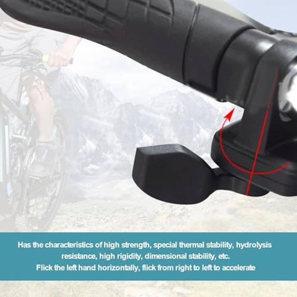 Black throttle lever with housing and cable end connector