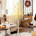 6 ft LED lighted birch tree decoration with warm white lights and white trunk