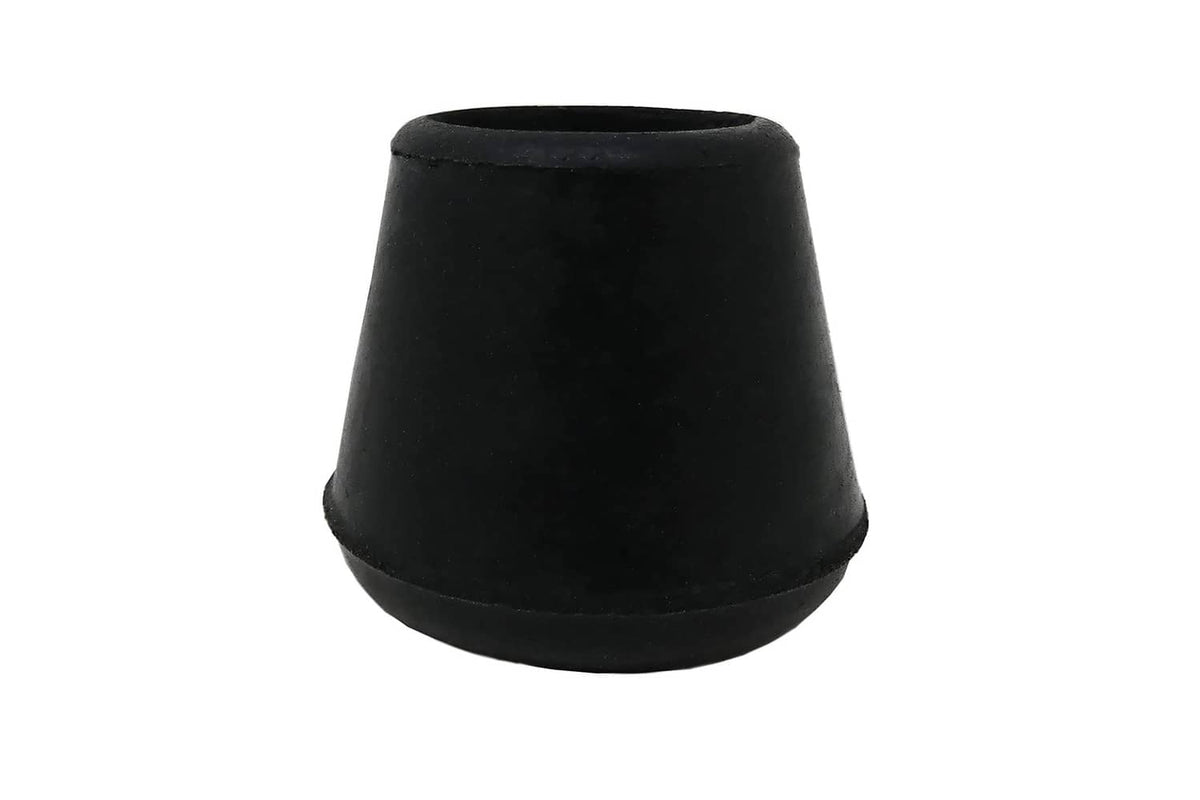 Black rubber chair leg tip, flared top, 3/4-inch inside diameter